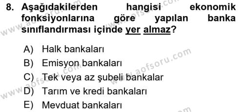 Ekonomik Analiz Dersi 2023 - 2024 Yılı (Final) Dönem Sonu Sınavı 8. Soru