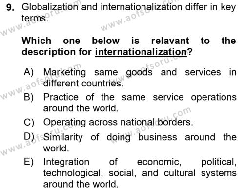 Introduction to Business Dersi 2023 - 2024 Yılı (Vize) Ara Sınavı 9. Soru