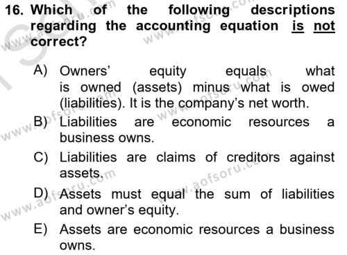 Introduction to Business Dersi 2023 - 2024 Yılı (Final) Dönem Sonu Sınavı 16. Soru