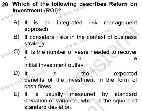 Introduction to Business Dersi 2023 - 2024 Yılı (Final) Dönem Sonu Sınavı 20. Soru