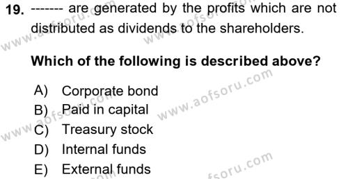 Introduction to Business Dersi 2023 - 2024 Yılı Yaz Okulu Sınavı 19. Soru