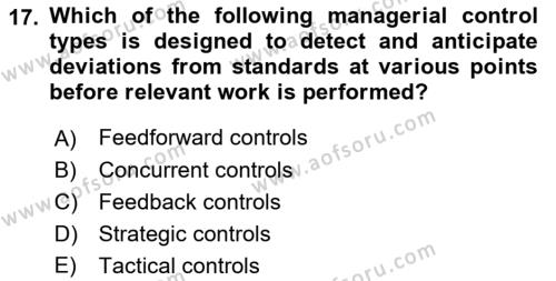 Business Management Dersi 2021 - 2022 Yılı (Final) Dönem Sonu Sınavı 17. Soru