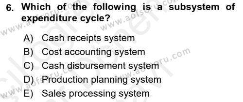 Business Information Systems Dersi 2018 - 2019 Yılı (Final) Dönem Sonu Sınavı 6. Soru