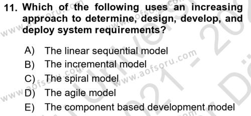 Business Information Systems Dersi 2021 - 2022 Yılı (Vize) Ara Sınavı 11. Soru