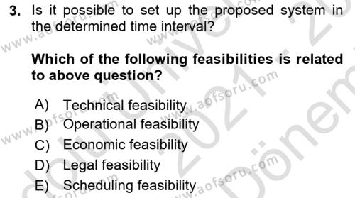 Business Information Systems Dersi 2021 - 2022 Yılı (Final) Dönem Sonu Sınavı 3. Soru