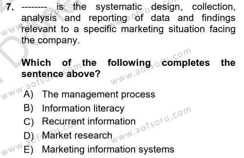 Business Information Systems Dersi 2021 - 2022 Yılı (Final) Dönem Sonu Sınavı 7. Soru