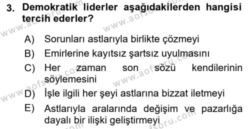 İşletme İletişimi Dersi 2021 - 2022 Yılı (Vize) Ara Sınavı 3. Soru