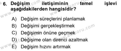 İşletme İletişimi Dersi 2021 - 2022 Yılı (Final) Dönem Sonu Sınavı 6. Soru