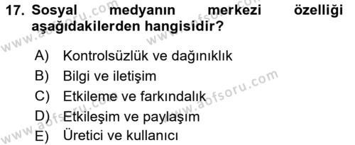 İşletme İletişimi Dersi 2021 - 2022 Yılı Yaz Okulu Sınavı 17. Soru