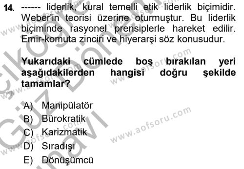 İşletmelerde Sosyal Sorumluluk Ve Etik Dersi 2018 - 2019 Yılı (Vize) Ara Sınavı 14. Soru