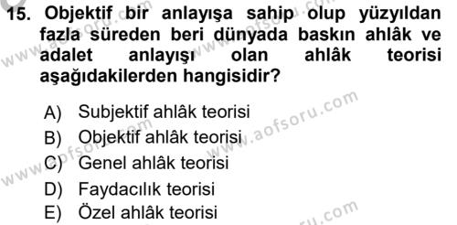 İşletmelerde Sosyal Sorumluluk Ve Etik Dersi 2018 - 2019 Yılı (Vize) Ara Sınavı 15. Soru