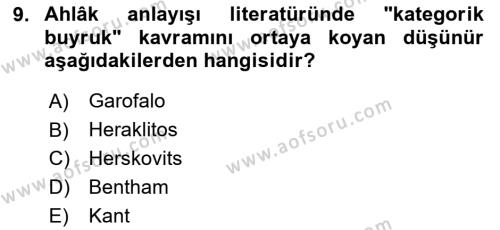 İşletmelerde Sosyal Sorumluluk Ve Etik Dersi 2020 - 2021 Yılı Yaz Okulu Sınavı 9. Soru