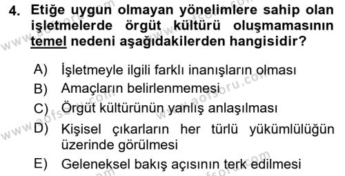 İşletmelerde Sosyal Sorumluluk Ve Etik Dersi 2022 - 2023 Yılı (Final) Dönem Sonu Sınavı 4. Soru