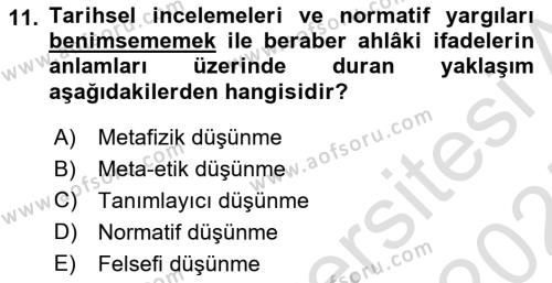 İşletmelerde Sosyal Sorumluluk Ve Etik Dersi 2024 - 2025 Yılı (Vize) Ara Sınavı 11. Soru