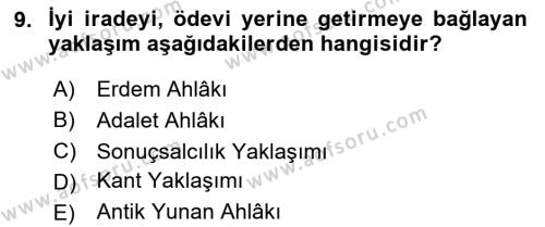 İşletmelerde Sosyal Sorumluluk Ve Etik Dersi 2024 - 2025 Yılı (Vize) Ara Sınavı 9. Soru