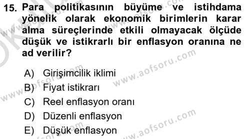 Girişimcilik ve İş Kurma Dersi 2022 - 2023 Yılı Yaz Okulu Sınavı 15. Soru