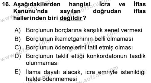 Girişimcilik ve İş Kurma Dersi 2022 - 2023 Yılı Yaz Okulu Sınavı 16. Soru