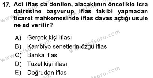 Girişimcilik ve İş Kurma Dersi 2022 - 2023 Yılı Yaz Okulu Sınavı 17. Soru