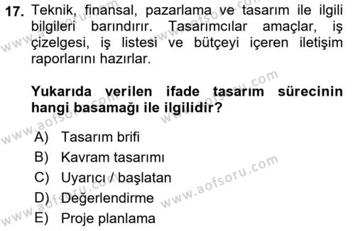 Girişimcilik ve İş Kurma Dersi 2023 - 2024 Yılı (Vize) Ara Sınavı 17. Soru