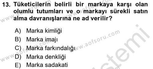 İşletme Yönetimi Dersi 2022 - 2023 Yılı (Final) Dönem Sonu Sınavı 13. Soru