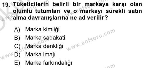 İşletme Yönetimi Dersi 2023 - 2024 Yılı Yaz Okulu Sınavı 19. Soru