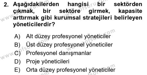 İşletme Yönetimi Dersi 2023 - 2024 Yılı Yaz Okulu Sınavı 2. Soru