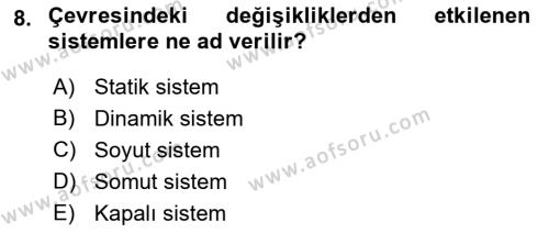 İşletme Bilgi Sistemleri Dersi 2021 - 2022 Yılı (Vize) Ara Sınavı 8. Soru