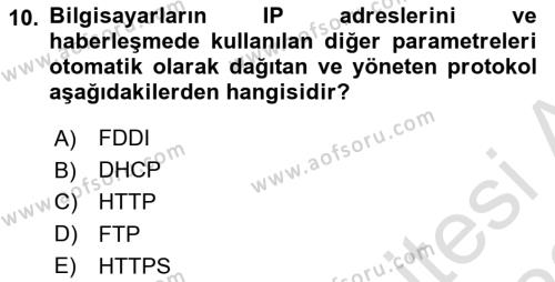 İşletme Bilgi Sistemleri Dersi 2021 - 2022 Yılı (Final) Dönem Sonu Sınavı 10. Soru