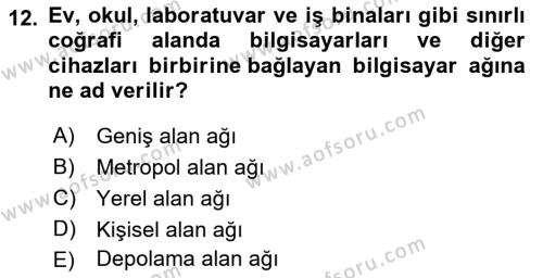 İşletme Bilgi Sistemleri Dersi 2021 - 2022 Yılı (Final) Dönem Sonu Sınavı 12. Soru