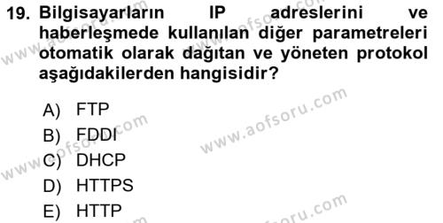 İşletme Bilgi Sistemleri Dersi 2021 - 2022 Yılı Yaz Okulu Sınavı 19. Soru