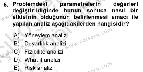 İşletme Bilgi Sistemleri Dersi 2022 - 2023 Yılı (Vize) Ara Sınavı 6. Soru