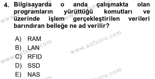 İşletme Bilgi Sistemleri Dersi 2022 - 2023 Yılı Yaz Okulu Sınavı 4. Soru