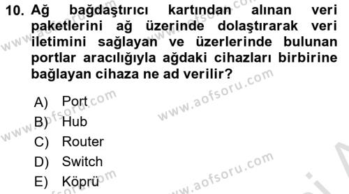 İşletme Bilgi Sistemleri Dersi 2023 - 2024 Yılı (Final) Dönem Sonu Sınavı 10. Soru