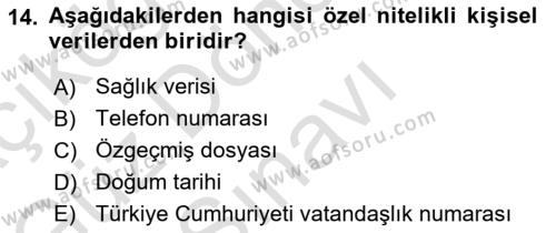 İşletme Bilgi Sistemleri Dersi 2023 - 2024 Yılı (Final) Dönem Sonu Sınavı 14. Soru