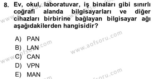 İşletme Bilgi Sistemleri Dersi 2023 - 2024 Yılı (Final) Dönem Sonu Sınavı 8. Soru