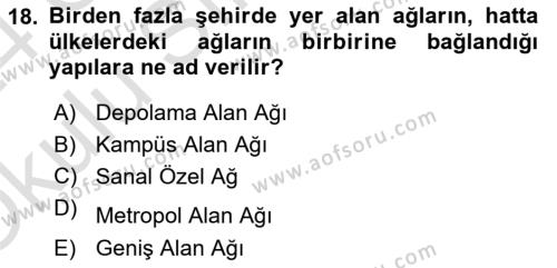 İşletme Bilgi Sistemleri Dersi 2023 - 2024 Yılı Yaz Okulu Sınavı 18. Soru