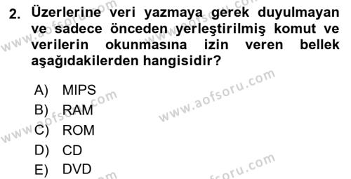 İşletme Bilgi Sistemleri Dersi 2023 - 2024 Yılı Yaz Okulu Sınavı 2. Soru