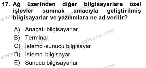 İşletme Bilgi Sistemleri Dersi 2024 - 2025 Yılı (Vize) Ara Sınavı 17. Soru