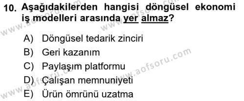 Pazarlamaya Giriş Dersi 2021 - 2022 Yılı Yaz Okulu Sınavı 10. Soru