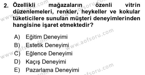 Pazarlamaya Giriş Dersi 2023 - 2024 Yılı (Vize) Ara Sınavı 2. Soru