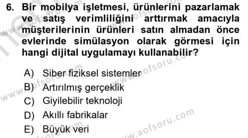 Teknoloji,İnnovasyon Ve Girişimcilik Dersi 2021 - 2022 Yılı (Vize) Ara Sınavı 6. Soru