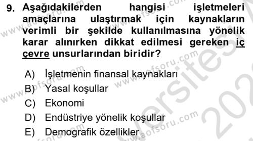 Teknoloji,İnnovasyon Ve Girişimcilik Dersi 2021 - 2022 Yılı (Vize) Ara Sınavı 9. Soru