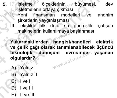 Teknoloji,İnnovasyon Ve Girişimcilik Dersi 2023 - 2024 Yılı (Vize) Ara Sınavı 5. Soru