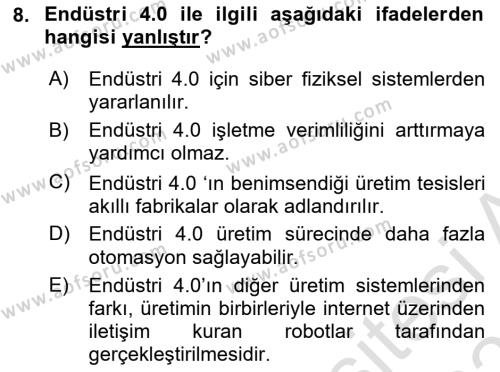 Teknoloji,İnnovasyon Ve Girişimcilik Dersi 2023 - 2024 Yılı (Vize) Ara Sınavı 8. Soru