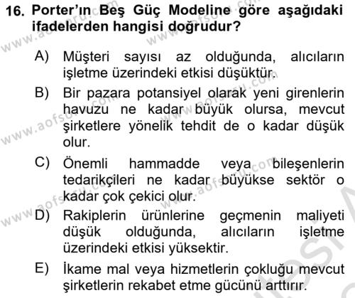 Teknoloji,İnnovasyon Ve Girişimcilik Dersi 2023 - 2024 Yılı (Final) Dönem Sonu Sınavı 16. Soru