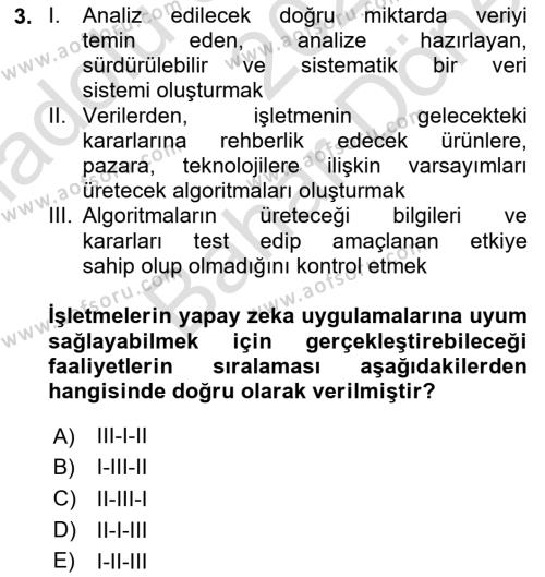 Teknoloji,İnnovasyon Ve Girişimcilik Dersi 2023 - 2024 Yılı (Final) Dönem Sonu Sınavı 3. Soru