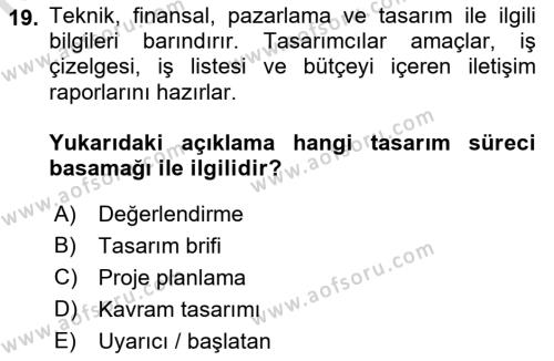 Girişimcilik ve İş Kurma Dersi 2019 - 2020 Yılı (Vize) Ara Sınavı 19. Soru