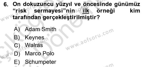 Girişimcilik ve İş Kurma Dersi 2019 - 2020 Yılı (Vize) Ara Sınavı 6. Soru