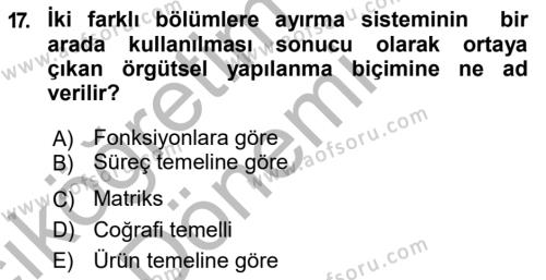 Uluslararası İşletmecilik Dersi 2018 - 2019 Yılı (Vize) Ara Sınavı 17. Soru