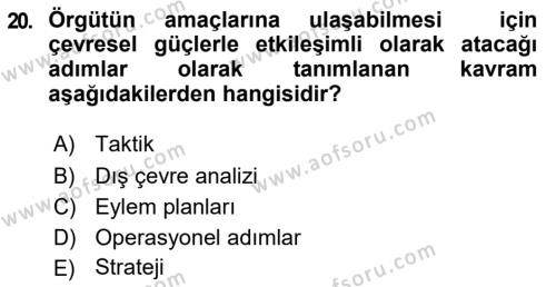 Uluslararası İşletmecilik Dersi 2018 - 2019 Yılı (Vize) Ara Sınavı 20. Soru